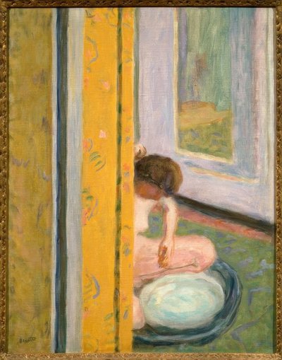 Nahá se žlutým závěsem od Pierre Bonnard