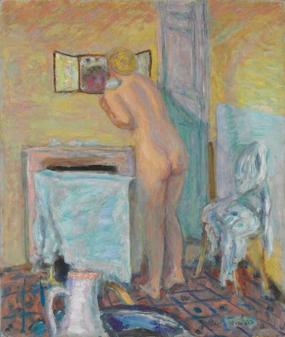 Akt před zrcadlem nebo Koupání; Nu devant la glace ou Baigneuse od Pierre Bonnard