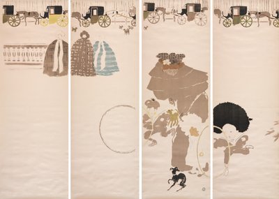Promenáda ošetřovatelek, vlys kočárů od Pierre Bonnard