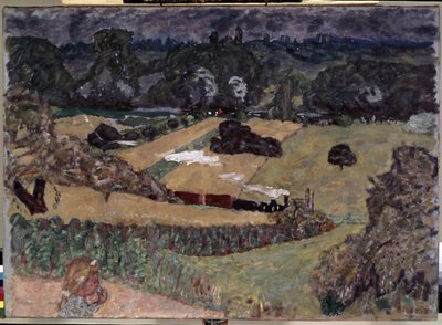 Krajina s nákladním vlakem. Obraz Pierra Bonnarda (1867-1947) od Pierre Bonnard