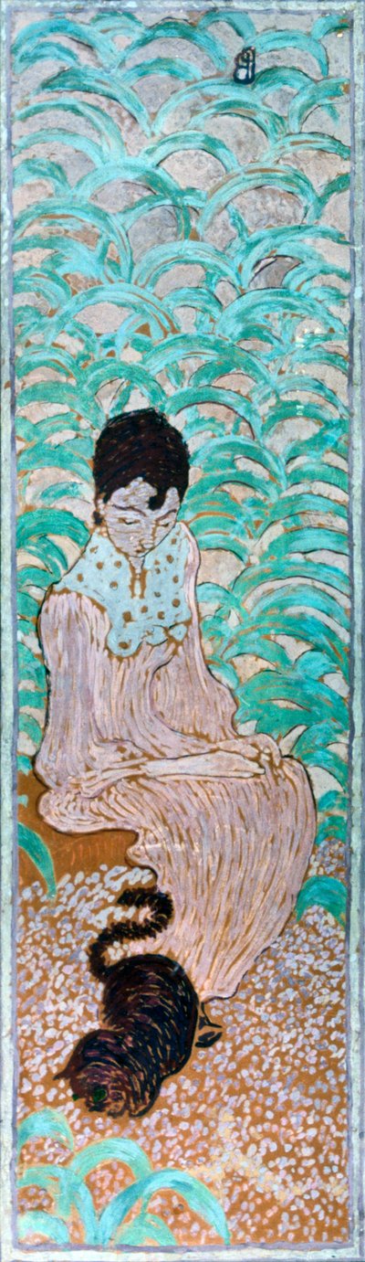 Sedící žena s kočkou, 1891. od Pierre Bonnard