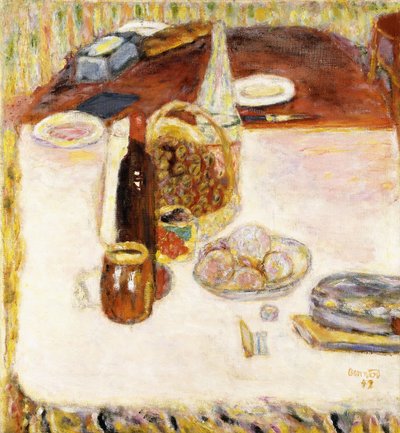 Zátiší s lahví červeného vína od Pierre Bonnard
