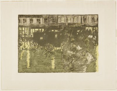 Ulice v noci v dešti, c. 1896-1897 (publikováno 1899) od Pierre Bonnard