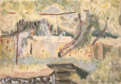 Studie pro ženu v zahradě (wc a tužka) od Pierre Bonnard