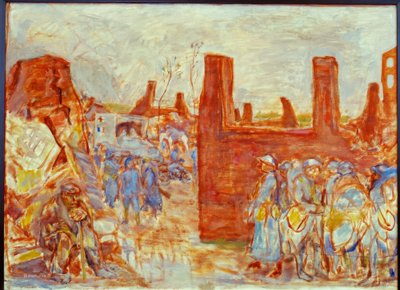 Zničená vesnice kolem Hamu od Pierre Bonnard
