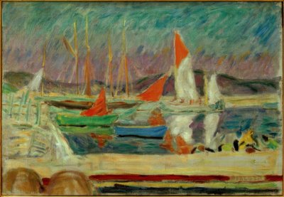 Plachetnice v přístavu Saint-Tropez od Pierre Bonnard