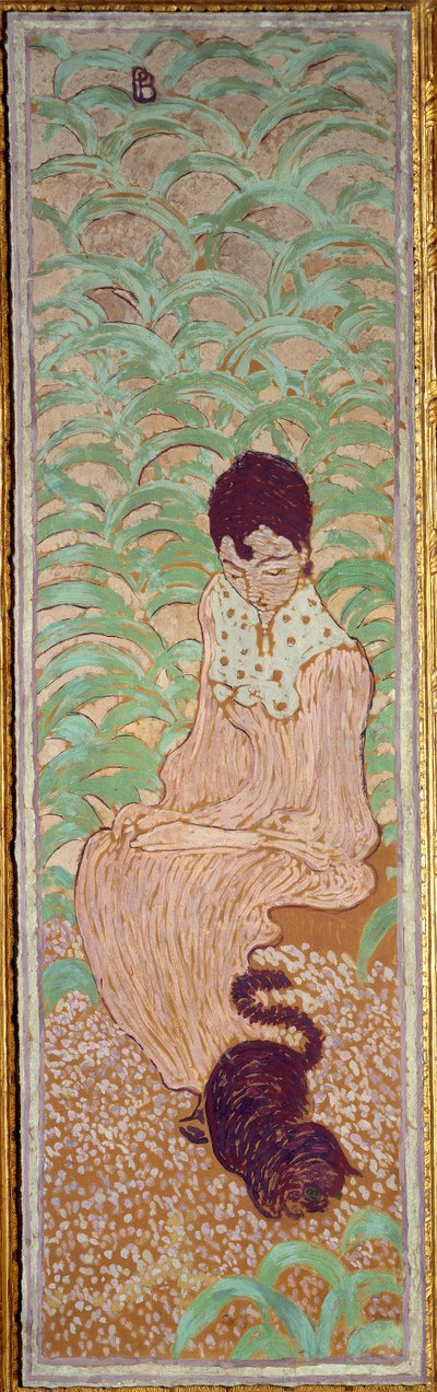 Žena sedící u kočky od Pierre Bonnard