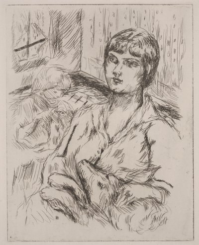 Žena se psem, ilustrace z "Dingo" od Octave Mirbeau od Pierre Bonnard
