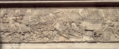 Bitva u Marignanu v roce 1515. Hrob srdce francouzského krále Francoise I. (1494-1547): Nízký reliéf od Pierra Bontempse (asi 1507-1568) od Pierre Bontemps