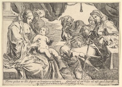 Svatá rodina se svatými, 1610-42. od Pierre Brebiette