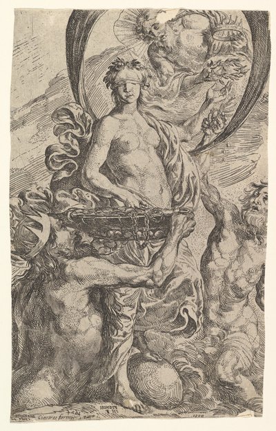 Jupiter, Pluto a Neptun nabízejí své bohatství Fortune, 1624. od Pierre Brebiette