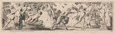 Satyr a Merkur Střelba na sochu od Pierre Brebiette