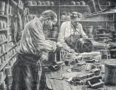 Výroba hedvábných cylindrů Gravírování ze soukromé sbírky Pierre Calmette od Pierre Calmettes