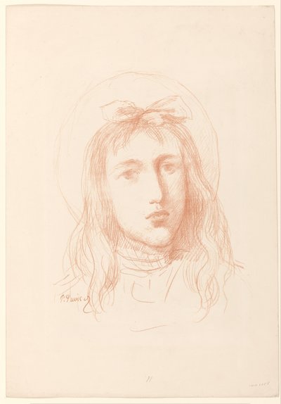 Hlava dívky od Pierre Cécile Puvis de Chavannes