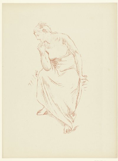 Zittende napůl naakte vrouw Studie sedící nahé ženy napůl zahalené Studie The Trial (název série) od Pierre Cécile Puvis de Chavannes