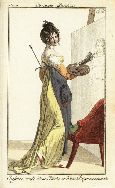 Umělkyně před olejomalbou, Paříž od Pierre Charles Baquoy