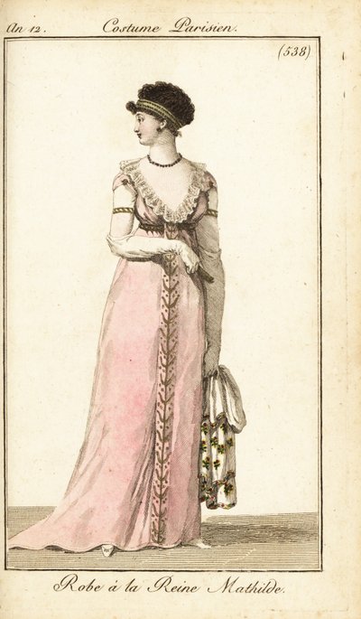 Žena v šatech ve stylu Matildy z Flander, Paříž od Pierre Charles Baquoy