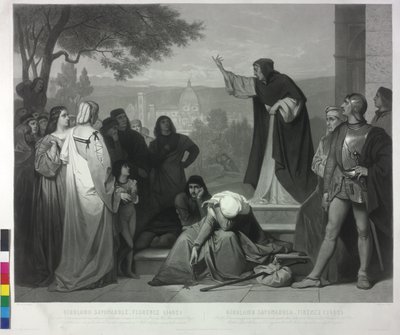 1493 Savonarolova homilie ve Florencii od Pierre Cottin