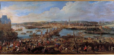 Pohled na město Rouen z malby Saint Sever od Pierra Denise Martina (1663-1742) Slunce z 18. století. 0,78x1,98 m Rouen musee des Beaux Arts od Pierre Denis Martin