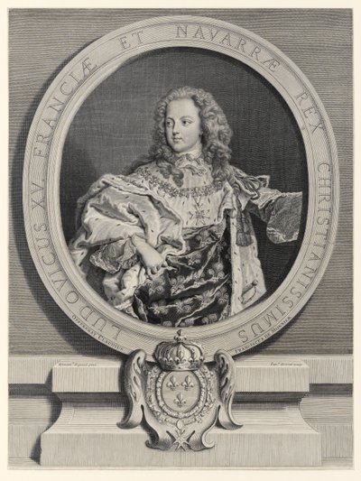 Ludvík XV., francouzský král (1710-1774) od Pierre Drevet