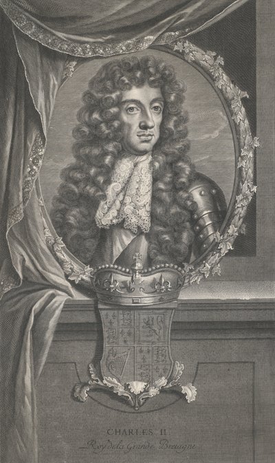 Portrét Karla II od Pierre Drevet