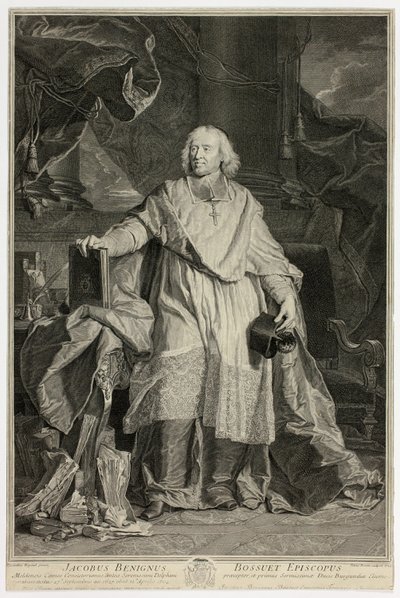 Portrét Jacquese Bénigne Bossueta, biskupa z Meaux od Pierre Drevet