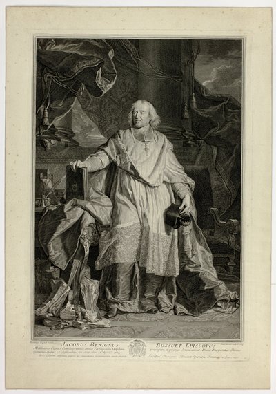 Portrét Jacquese Bénigne Bossueta, biskupa z Meaux od Pierre Drevet