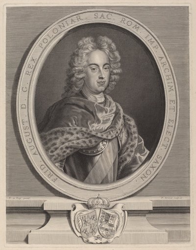 Fridrich August III., polský král od Pierre Drevet, after François de Troy
