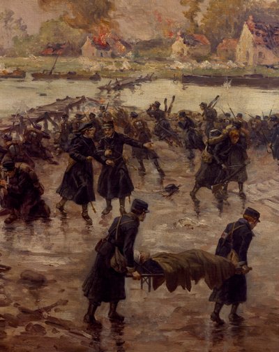 Fighting Along the Yser, říjen 1914, Naymark e Ballue, detail od Pierre Ernest and Neymark Gustave Ballue