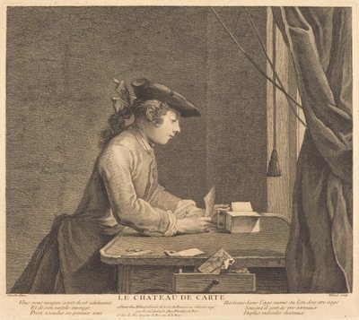Dům z karet od Pierre Filloeul after Jean Siméon Chardin