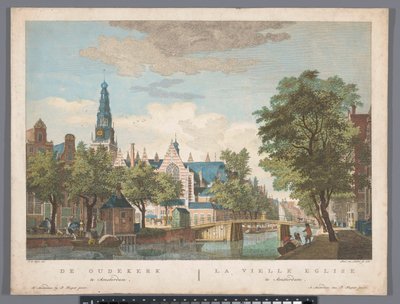 Pohled na starý kostel v Amsterdamu The Oudekerk v Amsterdamu (název na objektu) od Pierre Fouquet