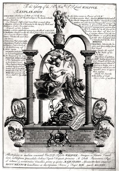 Ke slávě správné Ctihodný Robert Walpole (1676-1745) 1. hrabě z Orfordu od Pierre Fourdrinier
