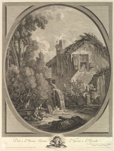 Paysage au Moulin Windmill Landscape, 18. století. od Pierre Francois Laurent