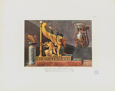 Křeslo a váza v domě C.D., ze „Sbírky interiérových dekorací včetně všeho, co souvisí s nábytkem“, vydáno v Paříži, 1801 od Pierre Francois Leonard Fontaine