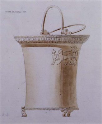Návrh obětní nádoby z Neapolského muzea od Pierre Francois Leonard Fontaine