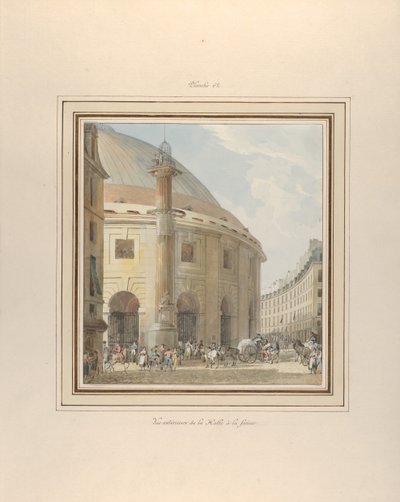 Halle aux Blés, vnější pohled, ca. 1810. od Pierre Francois Leonard Fontaine