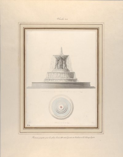 Projekt fontány pro La Place Louis XV, ca. 1806. od Pierre Francois Leonard Fontaine