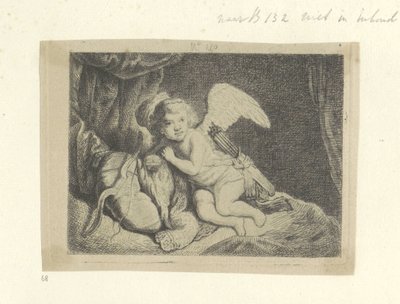 Rustende Amor Kolekce osmdesáti pěti původních tisků (název série) od Pierre François Basan (workshop of)