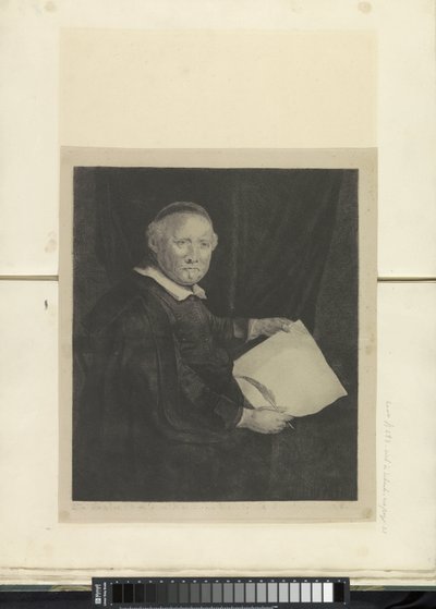 Portrét spisovatele Lievena Willemsze. van Coppenol: velký talíř Recueil de quatre-vingt-cinq estampes originales (název série) od Pierre François Basan