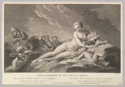 Venuše dává nektar Amorovi, 18. století. od Pierre François Basan