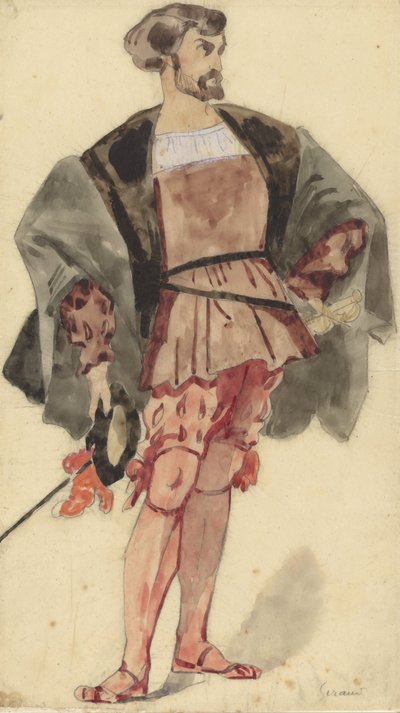 Studie kostýmu šlechtice z doby Františka I od Pierre François Eugène Giraud