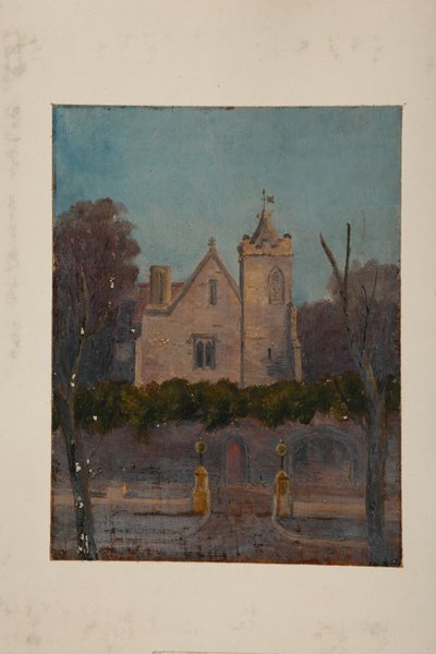 Grammar Hall (olej na plátně připevněno na kartě) od Pierre François Joseph Tonneau