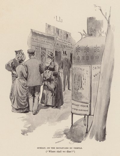 Neděle na Boulevard du Temple (rytina) od Pierre Georges Jeanniot