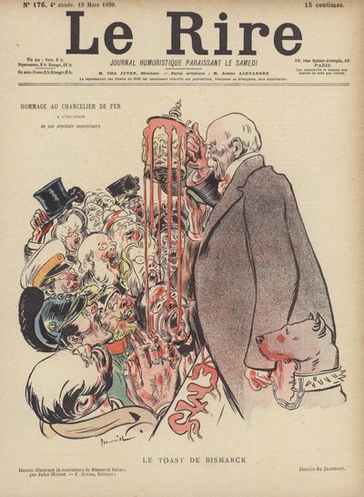 Bismarckův přípitek. Ilustrace pro Le Rire od Pierre Georges Jeanniot