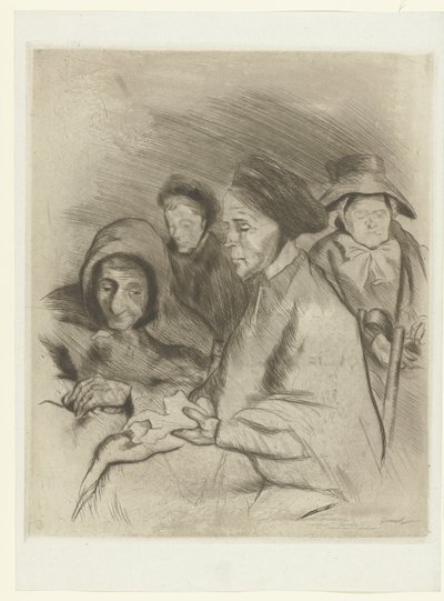 Vier ouude vrouwen Portréty starých žen The Trial (název série) od Pierre Georges Jeanniot