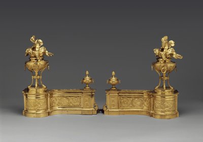 Andirons, kolem 1770-80 (zlacený bronz) od Pierre Gouthière