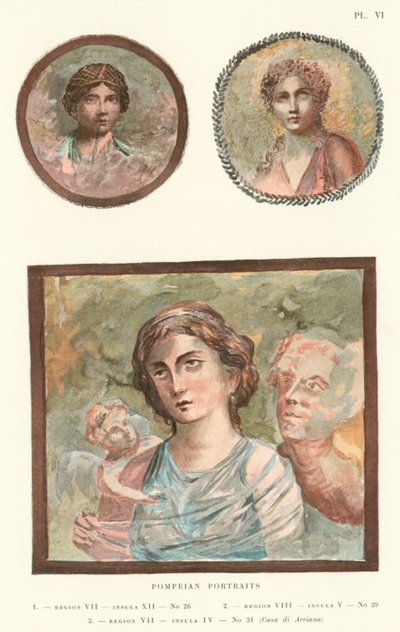 Pompejské portréty (barevné lito) od Pierre Gusman