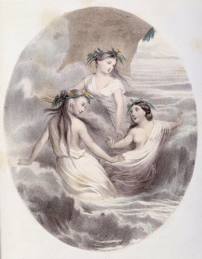 Les Ondines - v „Les Femmes mythologiques“, kresby G. Staal, Mery a Cte ​​Foelix, Ed. G. de Gouet od Pierre Gustave Eugene Staal