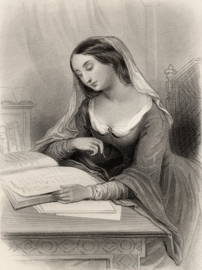 Heloise (1101-60) ilustrace z „World Noted Women“ od Mary Cowden Clarke, 1858 od Pierre Gustave Eugene Staal