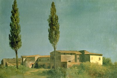 Ve vile Farnese: (olej na kartě): Dva topoly, asi 1777. od Pierre Henri de Valenciennes